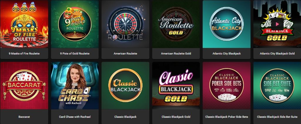 Spin Casino table games